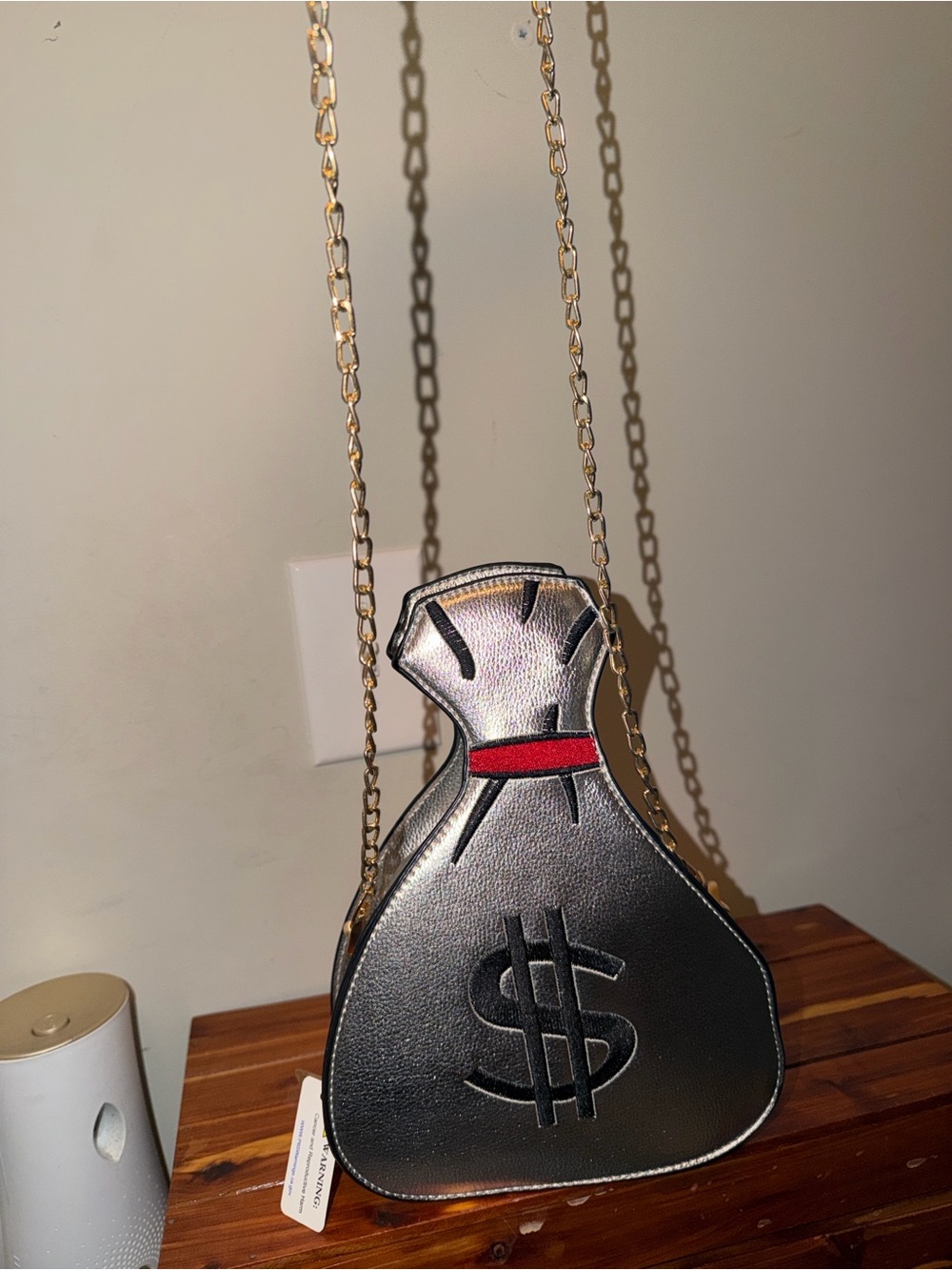 Holographic Money Bag Crossbody Bag with Dollar Sign - Picture 5 of 7